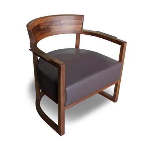 胡桃木環抱休閒椅 適合客廳書房或接待區單椅：圖片 3