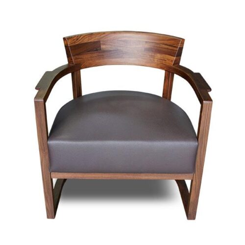 胡桃木環抱休閒椅 適合客廳書房或接待區單椅：圖片 2