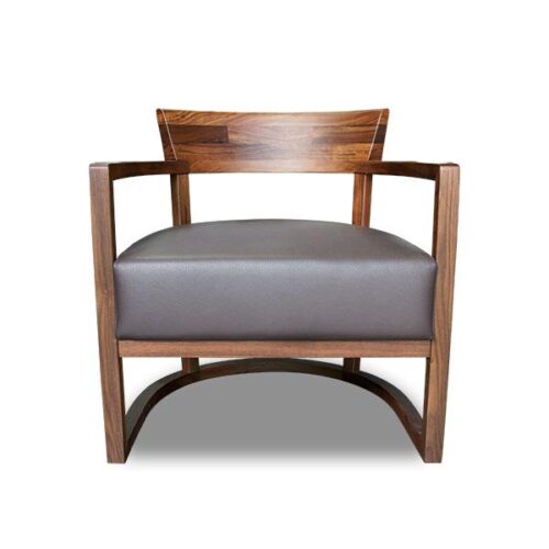 胡桃木環抱休閒椅 適合客廳書房或接待區單椅：圖片 1