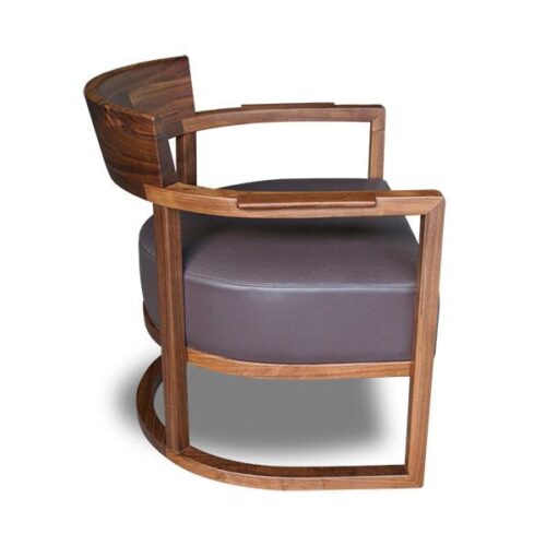 胡桃木環抱休閒椅 適合客廳書房或接待區單椅：圖片 4