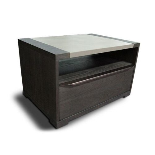 都會皮革面床頭櫃 皮木搭配風格現代俐落：圖片 1