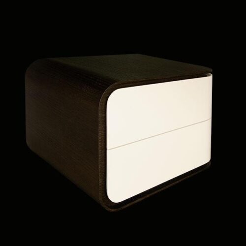 雙色雙弧面床頭櫃 現代極簡雙圓弧設計：圖片 2