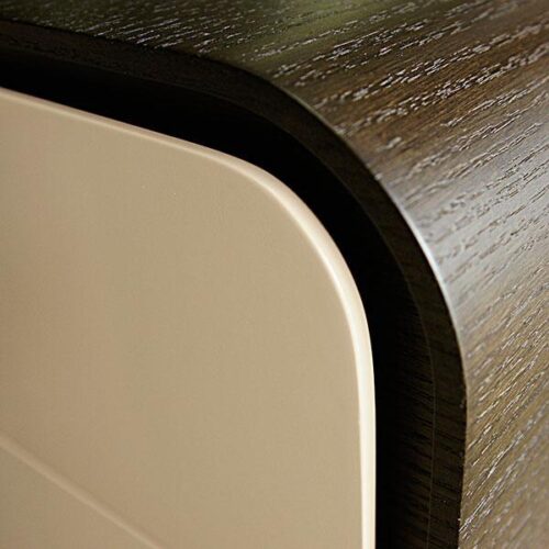 雙色雙弧面床頭櫃 現代極簡雙圓弧設計：圖片 3