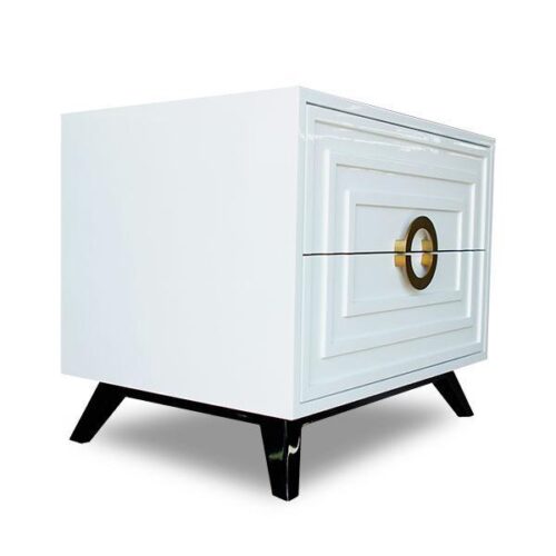 鋼烤金環形拉手床頭櫃 精品櫥窗般的質感：圖片 2