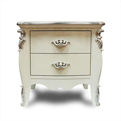 法式宮廷銀箔雕花床頭櫃 呈現法式宮廷般華麗感：圖片 1