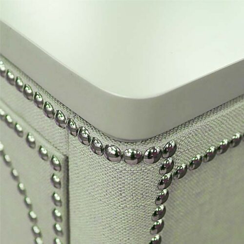 法式布面銀釘釦斗櫃 優雅曲線法式品味：圖片 4