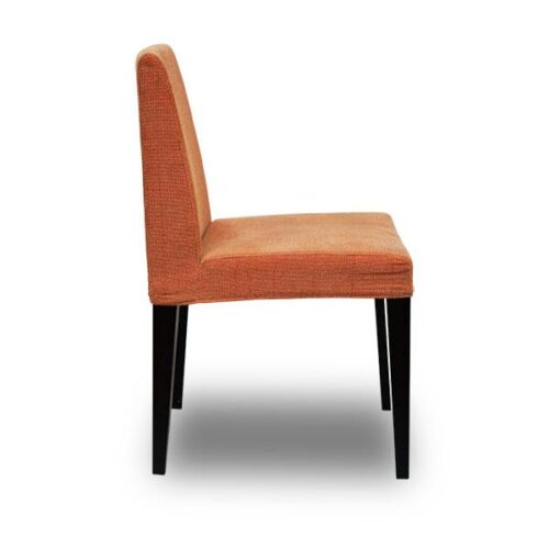 都會風橘布黑木腳餐椅 讓日常多一點顏色：圖片 3