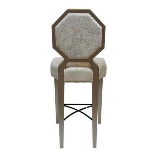 香檳金八角絨布吧椅 幾何設計低調奢華：圖片 3