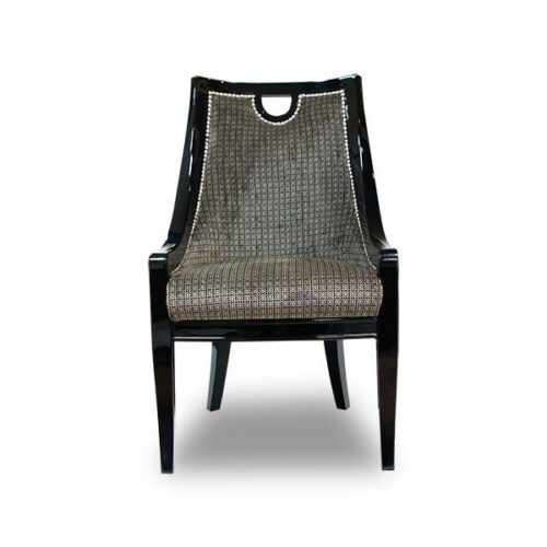 黑釉鉚釘圓弧扶手餐椅 現代奢華就像精緻展品：圖片 1