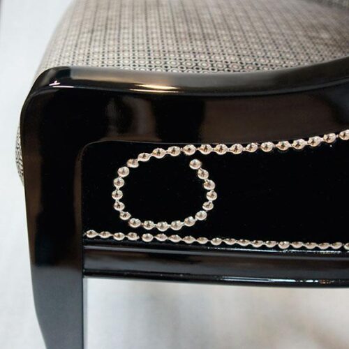 黑釉鉚釘圓弧扶手餐椅 現代奢華就像精緻展品：圖片 5