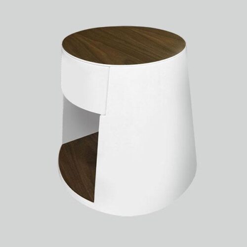 北歐白錐形木紋床頭櫃 北歐風的清爽質感：圖片 2