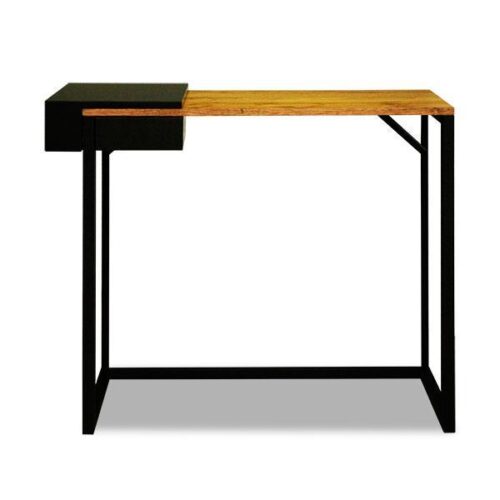 黑鐵腳雙色木紋書桌 俐落工業風質感：圖片 1
