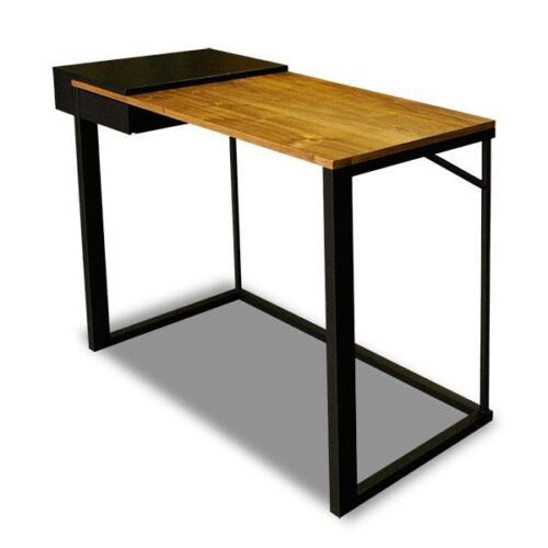 黑鐵腳雙色木紋書桌 俐落工業風質感：圖片 2