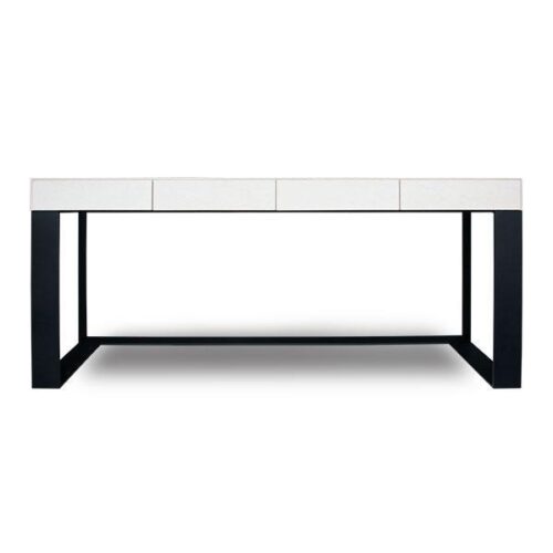 黑鐵極簡白木紋書桌 長桌好延伸適合雙人使用：圖片 1