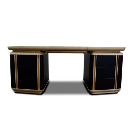 圓角實木貼皮面書桌 每一處弧線都是細節：圖片 1