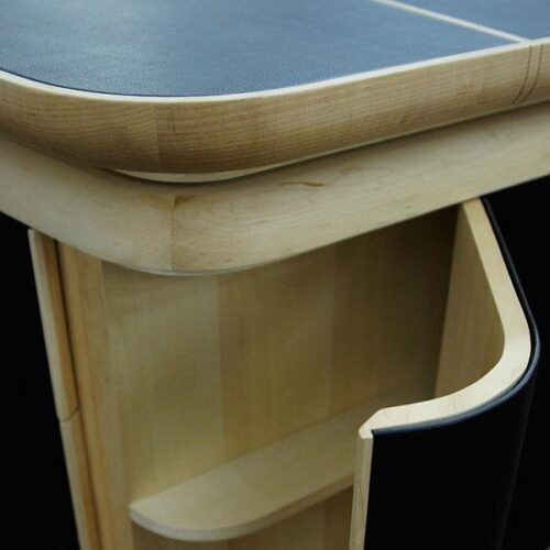 圓角實木貼皮面書桌 每一處弧線都是細節：圖片 5