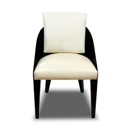 都會黑鋼烤圓背餐椅 強烈對比極具現代感：圖片 1