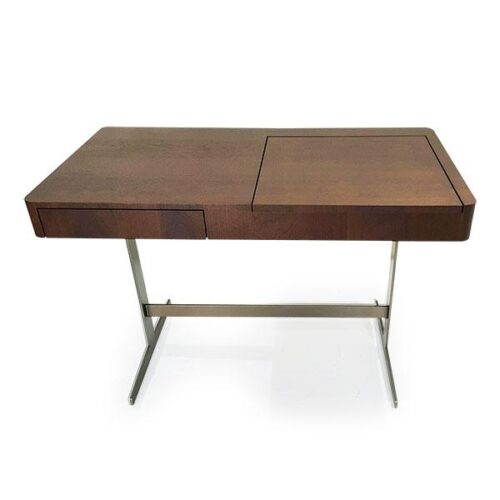 胡桃金屬腳掀鏡化妝台 現代簡約設計質感：圖片 1