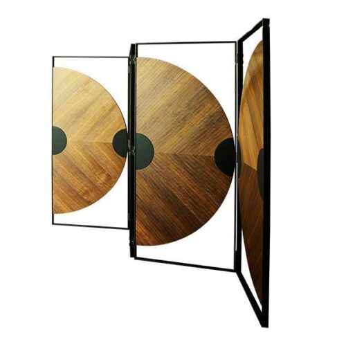 胡桃圓舞曲黑鐵折疊屏風 現代藝術級空間分隔：圖片 2