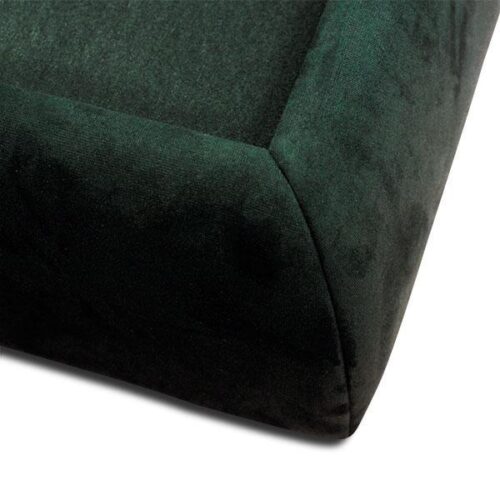 黑色絨面高背床架 圓弧床框絨布安全包覆：圖片 5