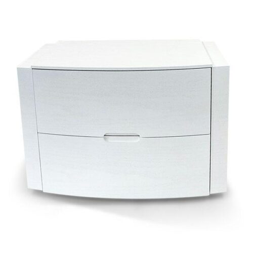 霧白木紋弧形雙抽床頭櫃 質感生活新寵：圖片 1