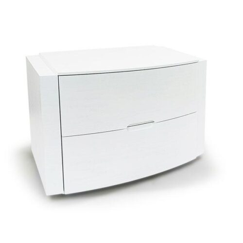 霧白木紋弧形雙抽床頭櫃 質感生活新寵：圖片 2