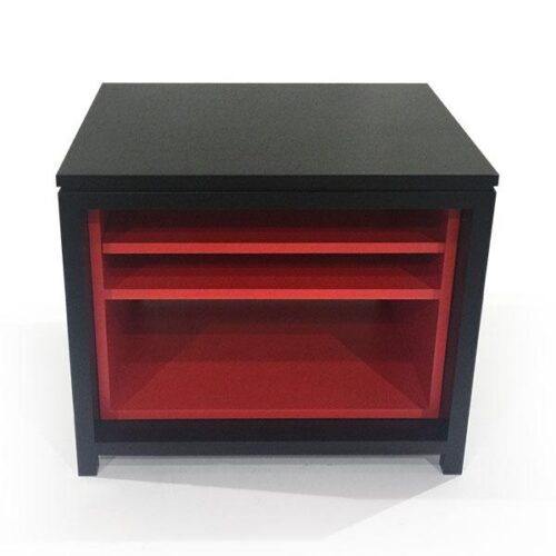 現代黑紅立方床頭櫃 藏不住的熱情：圖片 1