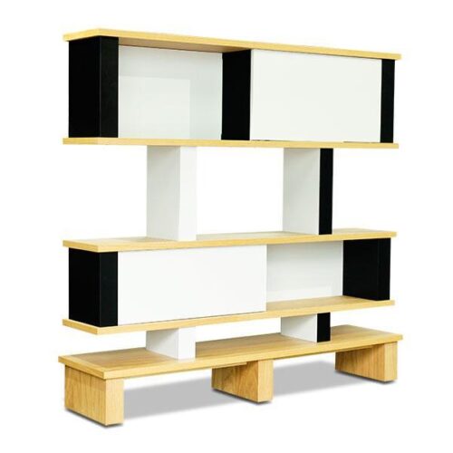 抽象極簡多格收納書架 黑白交織現代收納藝術：圖片 2