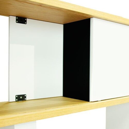 抽象極簡多格收納書架 黑白交織現代收納藝術：圖片 3