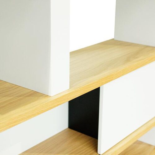 抽象極簡多格收納書架 黑白交織現代收納藝術：圖片 4