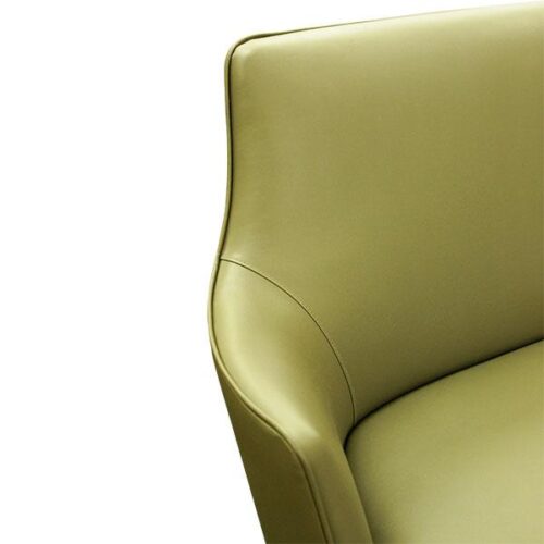 時尚草綠皮革2人座沙發 現代奢華美學：圖片 4