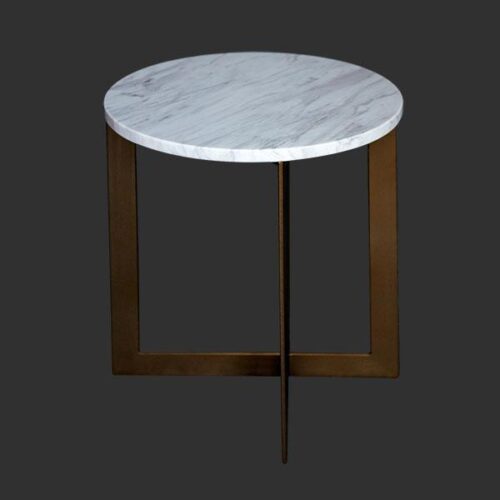 圓形大理石扁鐵茶几 空間奢華小焦點：圖片 1