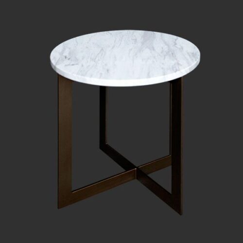 圓形大理石扁鐵茶几 空間奢華小焦點：圖片 2