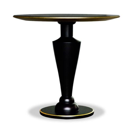 英式黑圓金箔茶几 宮廷優雅風格：圖片 2