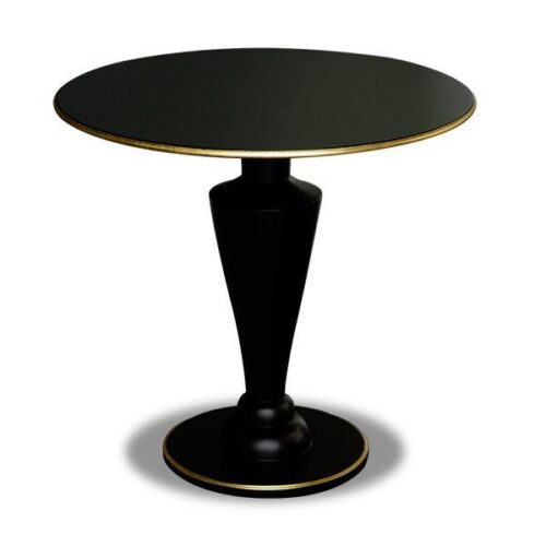 英式黑圓金箔茶几 宮廷優雅風格：圖片 1