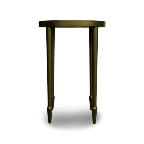 古銅金錐腳圓形茶几 現代空間藝術雕塑：圖片 2