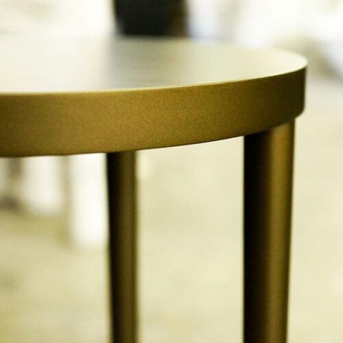 古銅金錐腳圓形茶几 現代空間藝術雕塑：圖片 3