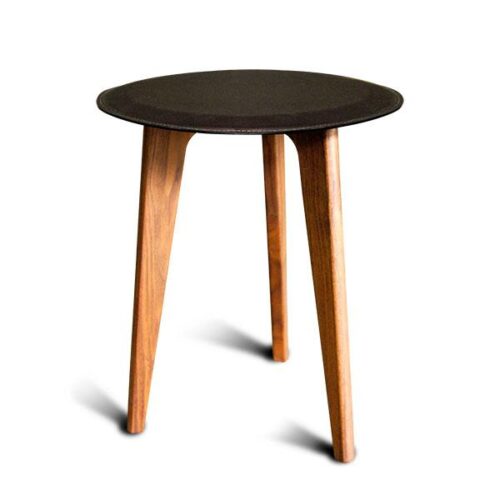 咖啡馬鞍皮胡桃實木茶几 細緻車線奢華質感：圖片 1