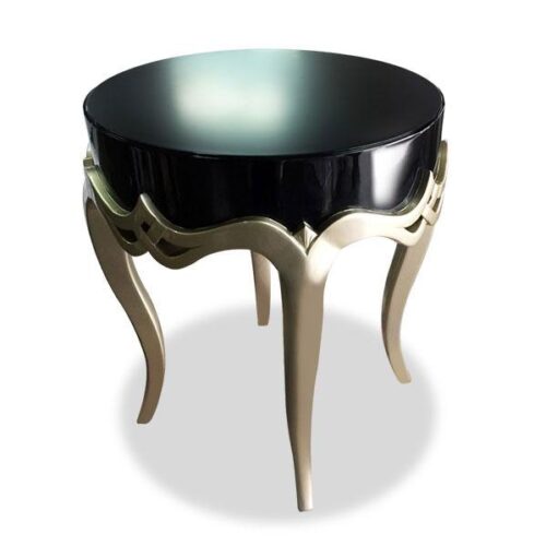 宮廷黑鋼烤金漆茶几 奢華細節起點：圖片 1