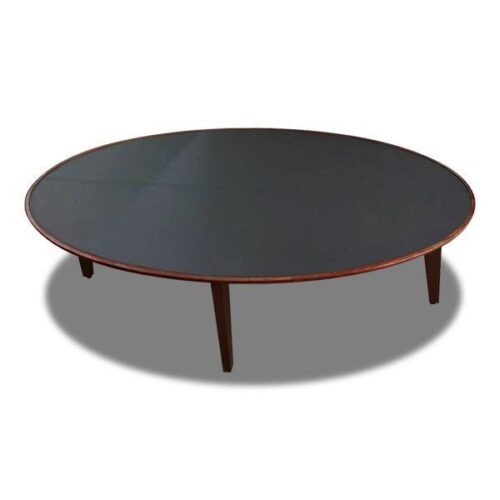 北歐胡桃實木框圓形茶几 空間質感焦點：圖片 1