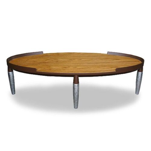 橢圓木桌面銀箔腳茶几 讓空間細節充滿層次感：圖片 1