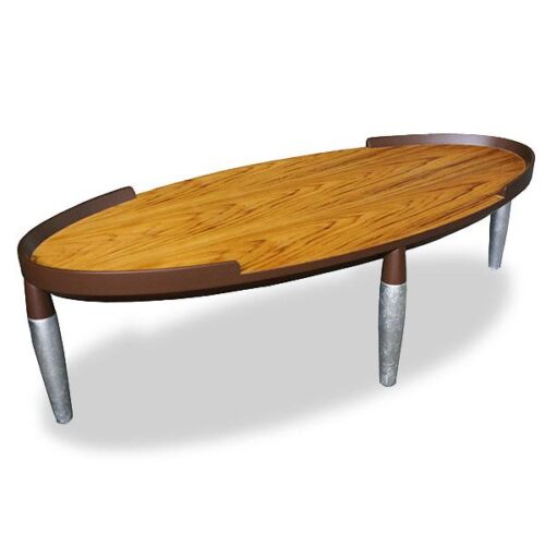 橢圓木桌面銀箔腳茶几 讓空間細節充滿層次感：圖片 2