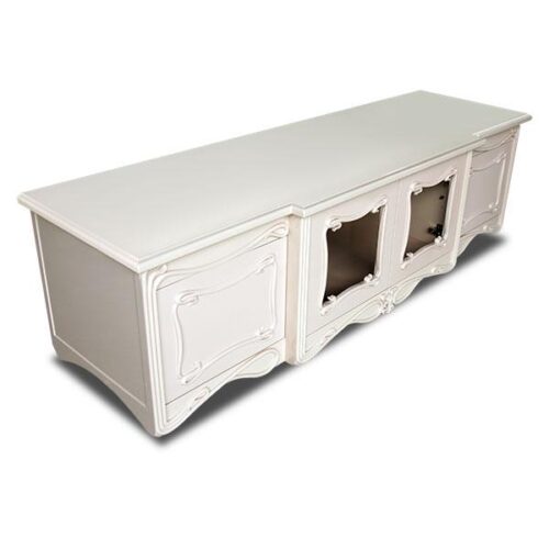 宮廷象牙白電視櫃 歐式古典浪漫氛圍：圖片 2