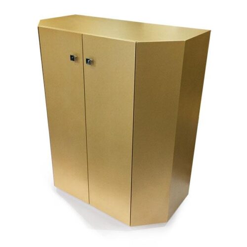 香檳金幾何玄關櫃 輕奢或極簡居家風格：圖片 2