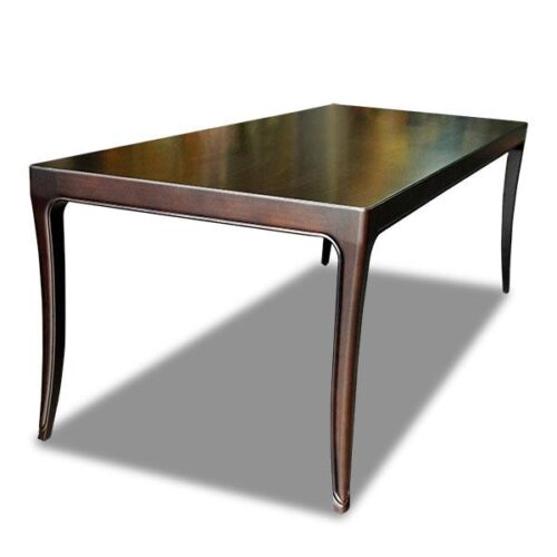 弧影深木色長餐桌 現代極簡風格：圖片 2