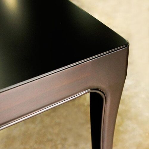 弧影深木色長餐桌 現代極簡風格：圖片 3