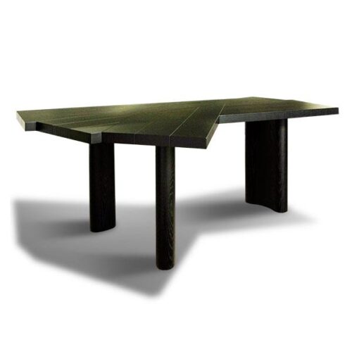 藝術幾何實木紋拼接餐桌 前衛藝術饗宴：圖片 1