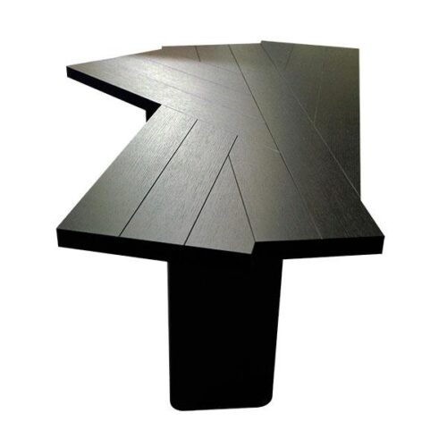 藝術幾何實木紋拼接餐桌 前衛藝術饗宴：圖片 3