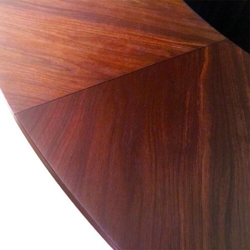 加大胡桃木旋轉崁玻圓桌 美學實用共融：圖片 2