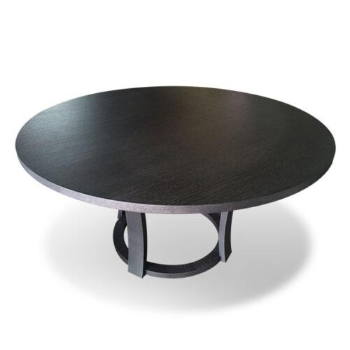 圓環弧腳黑木紋餐桌 優雅對話起點：圖片 1